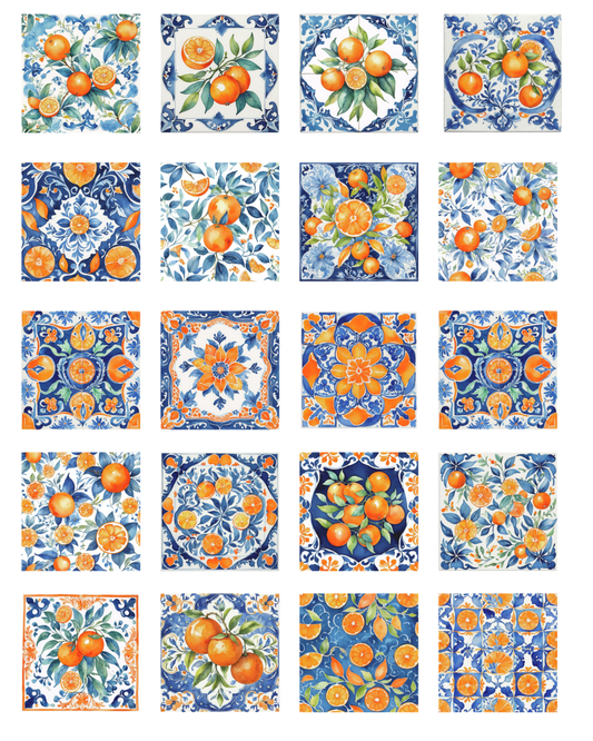 TILE 02 ORANGE TILE TRANSFER PAPER | TRANSFER PAPER & CLAY CUTTER