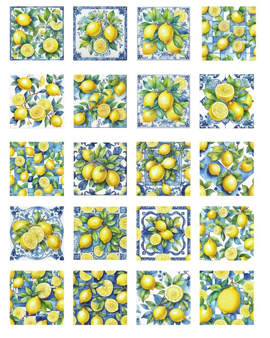 TILE 01 LEMON TILE TRANSFER PAPER | TRANSFER PAPER & CLAY CUTTER
