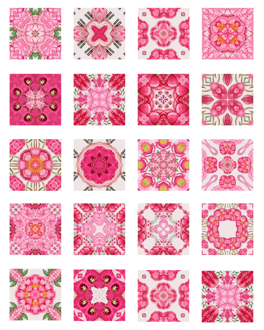 TILE 13 HOT PINK TILE TRANSFER PAPER SET | TRANSFER PAPER & CLAY CUTTER
