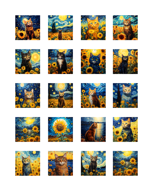 PCC 2245 VAN GOGH CATS Transfer Paper | THE CHARM BAR