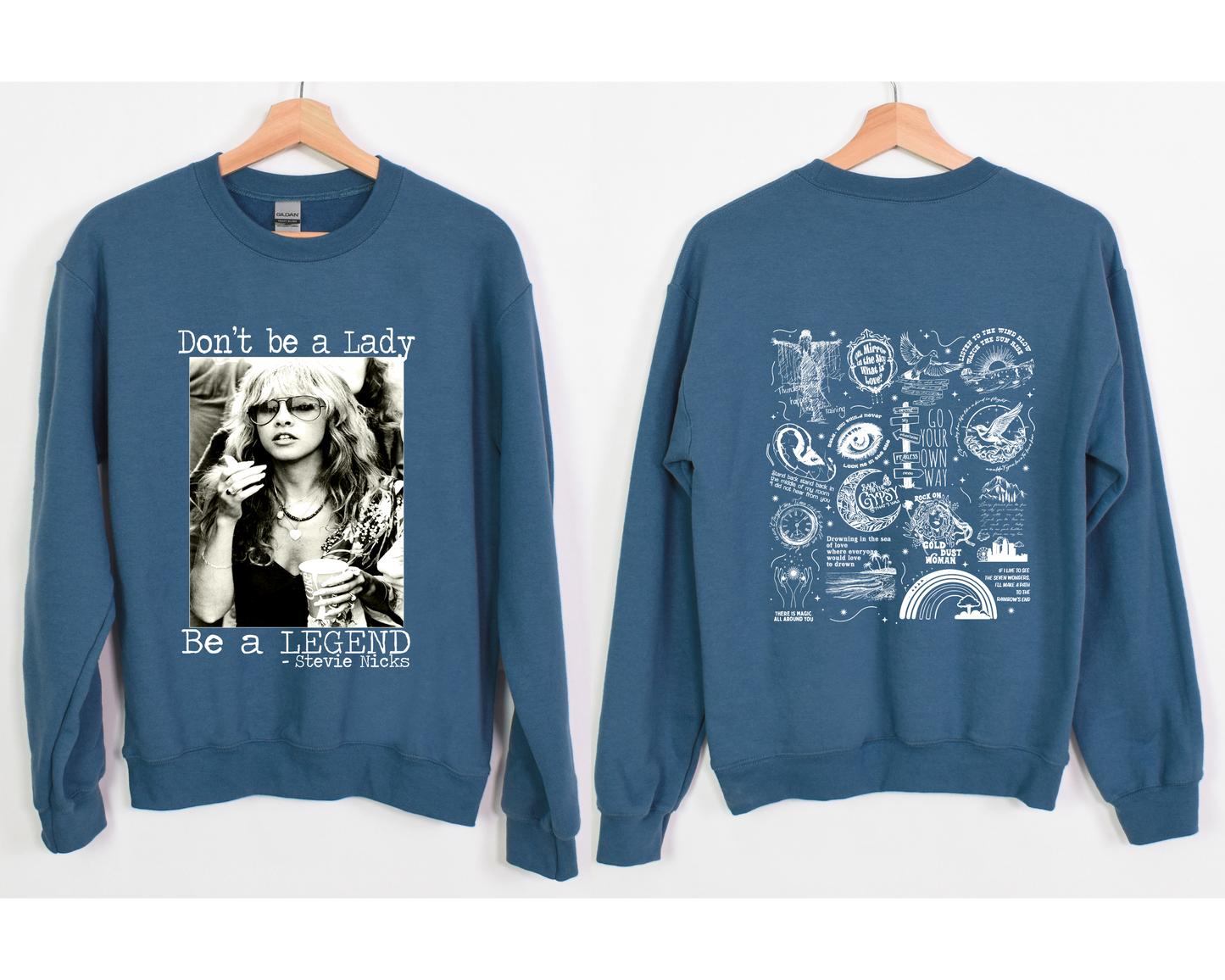 Stevie Nicks "Be A Legend" | Fleetwood Mac Track List | Light Print | Gildan 18000 Unisex Heavy Blend™ Crewneck Sweatshirt