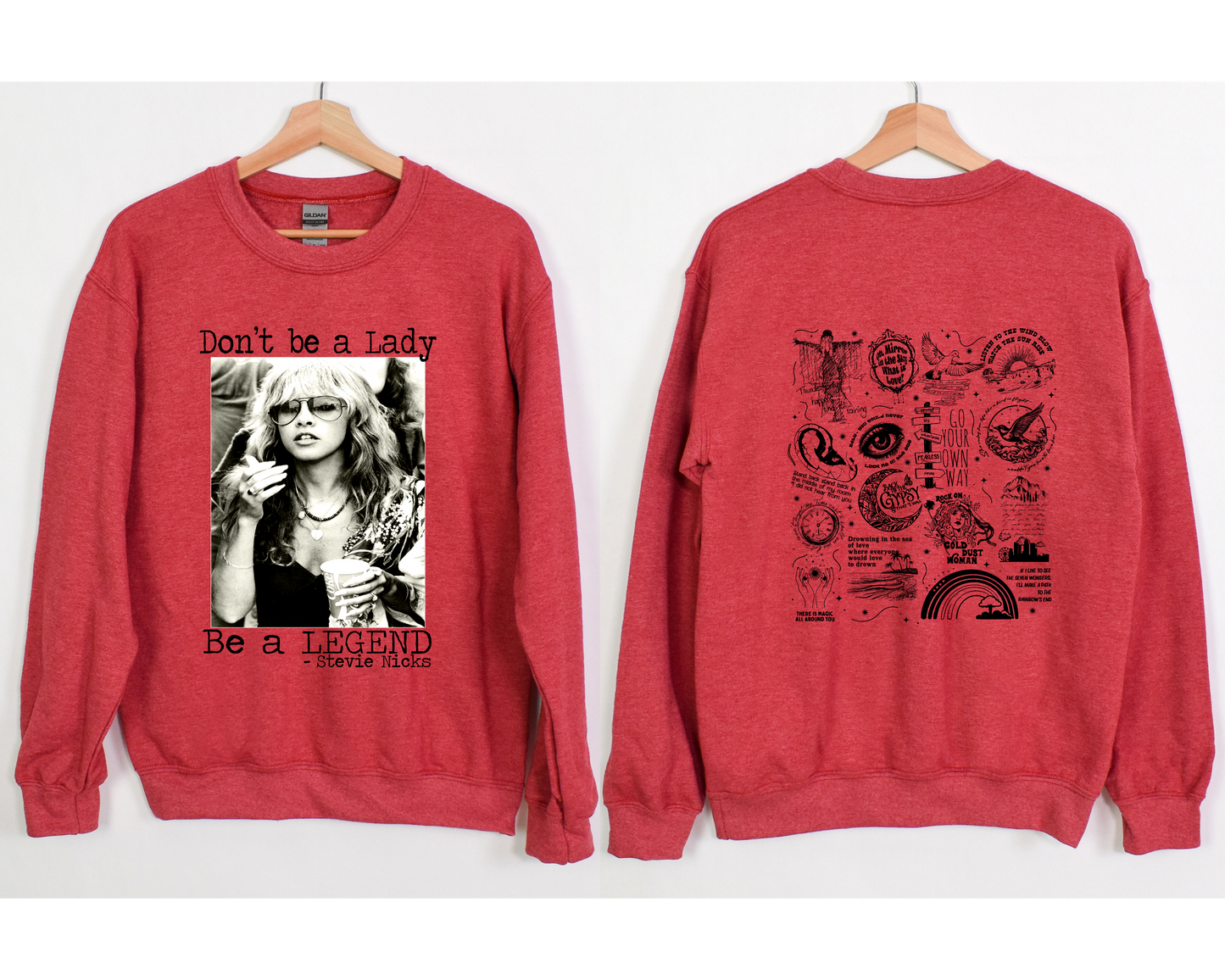 Stevie Nicks "Be A Legend" | Fleetwood Mac Track List | Dark Print | Gildan 18000 Unisex Heavy Blend™ Crewneck Sweatshirt