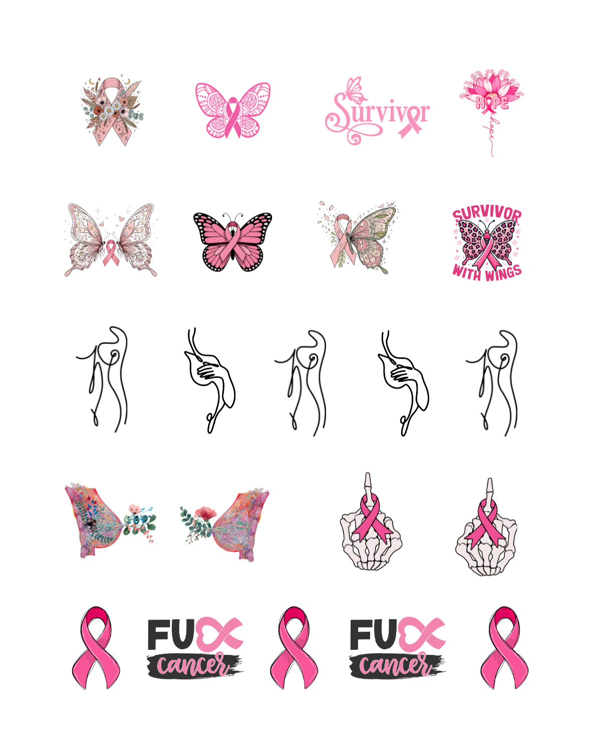 PCC 2085 BREAST CANCER Transfer Paper | THE CHARM BAR