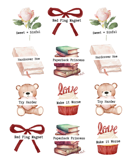 SARCASTIC ANTI-VALENTINE TRANSFER PAPER & CUTTERS | MAGNET STATEMENTS | POLYMER CLAY CUTTERS