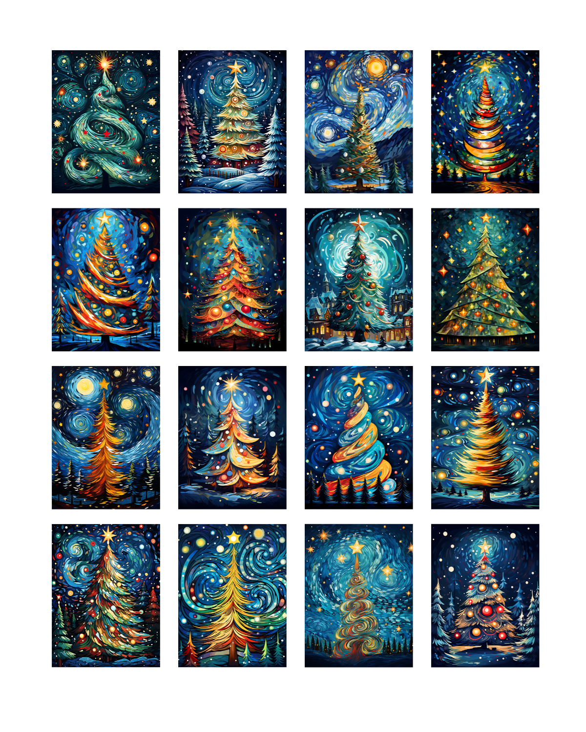TILE 33 VAN GOGH STARRY WINTER NIGHT TILE TRANSFER PAPER | TRANSFER PA ...