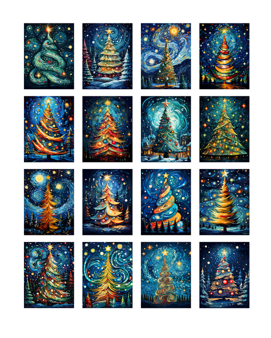 TILE 33 VAN GOGH STARRY WINTER NIGHT TILE TRANSFER PAPER | TRANSFER PAPER & CLAY CUTTER