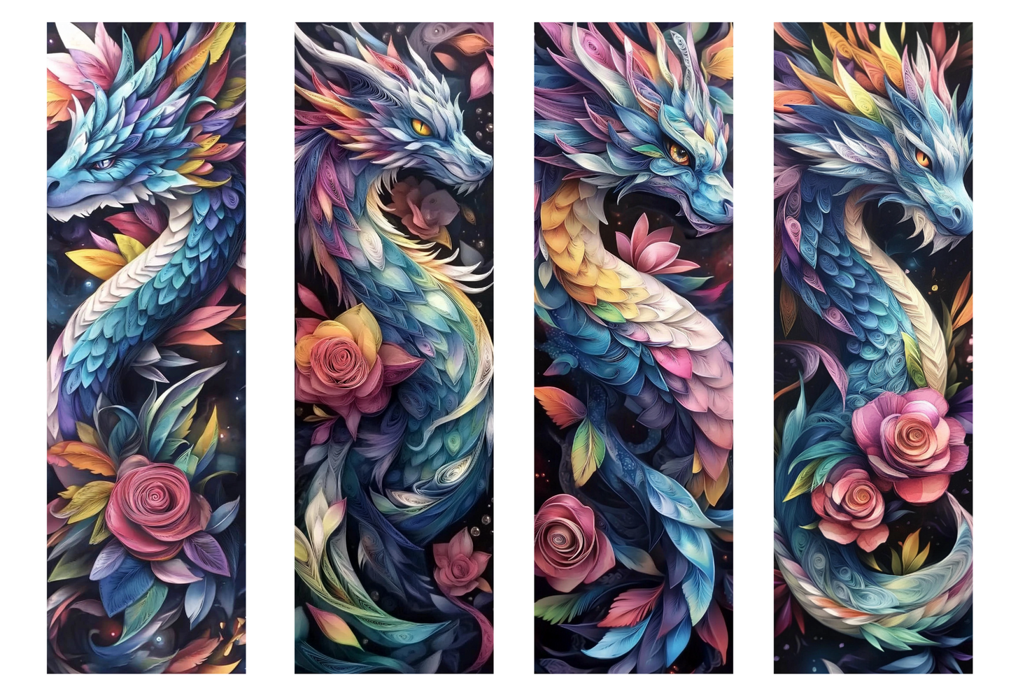 BOOK050 TRANSFER PAPER | Bookmark Set of 4 | DRAGON