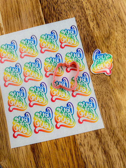 PRIDE LGBTQ “love is love” Transfer Paper + Clay Cutter