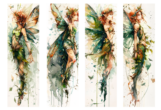 BOOK053 TRANSFER PAPER | Bookmark Set of 4 | FOREST FAIRY