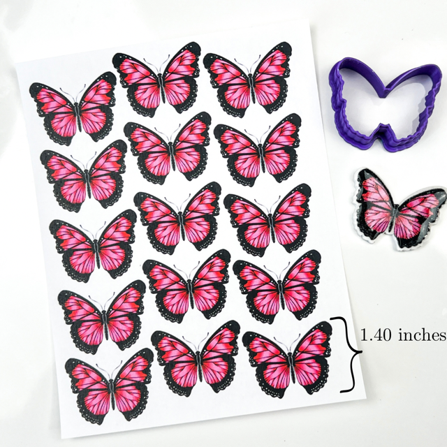 Pink Lace Butterfly Transfer Paper & Cutter