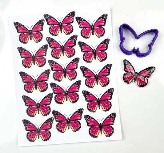 Hot Pink Butterfly Transfer Paper & Cutter