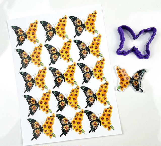 Sunflower Butterfly Transfer Paper & Cutter