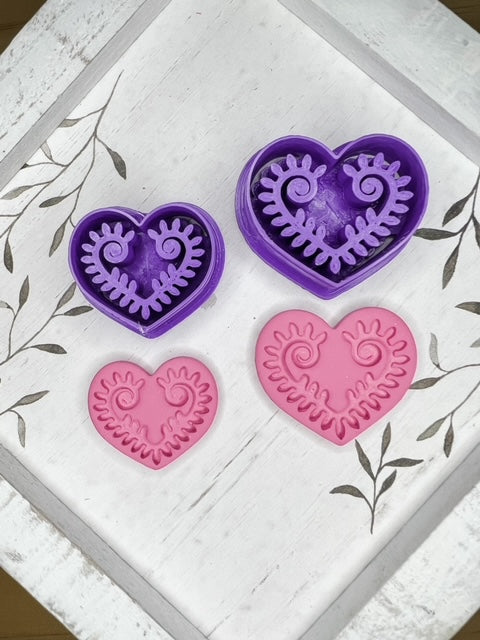 Fern Gully Heart Clay Cutters