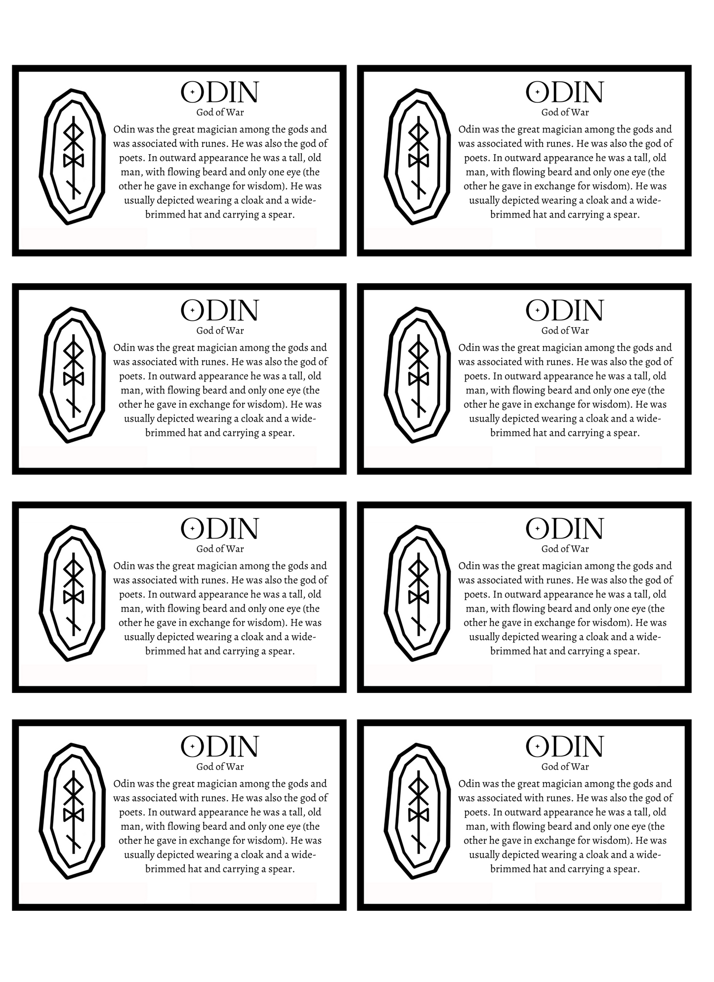 Bind Runes PDF Sheets